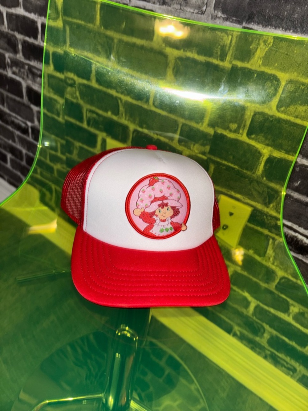 NWT Strawberry Shortcake Red and White Strawberry Patch Trucker Hat